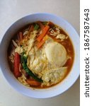 Small photo of Instant curry noodle or meggi kari is one of the most popular instant food in Malaysia.