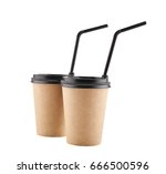 paper cup with coffee isolated... | Shutterstock . vector #666500596