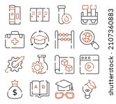 pack of study solid icons    | Shutterstock .eps vector #2107360883