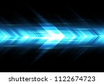 abstract blue light arrow speed ... | Shutterstock .eps vector #1122674723
