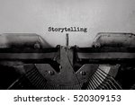 Storytelling typed words on a Vintage Typewriter.