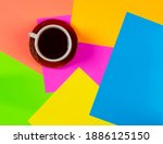 Cup Of Coffee On Colorful...