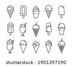 Ice Cream Icon Set. Pictogram...