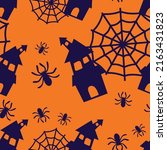 halloween seamless pattern with ... | Shutterstock .eps vector #2163431823