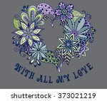 flowers in the shape of heart | Shutterstock .eps vector #373021219