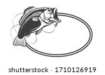 fishing logo. bass fish with... | Shutterstock .eps vector #1710126919