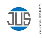Jus Letter Logo Design On White ...