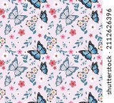 cute butterfly pattern and... | Shutterstock .eps vector #2112626396