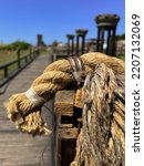 Rope And Wooden Post Railing....