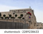 Small photo of Jerusalem. Israel - April 10, 2023: English sign on the building's wall: Seph aradic House Hotel, Sepharadic Educational Center, The Jose and freda nessim campus, located Tiferet Yerushalayim Square.