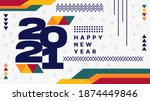 happy new year 2021 banner... | Shutterstock .eps vector #1874449846