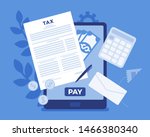 online tax payment via tablet.... | Shutterstock .eps vector #1466380340