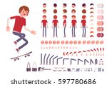 teenager boy character creation ... | Shutterstock .eps vector #597780686