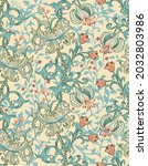 seamless pattern with victorian ... | Shutterstock .eps vector #2032803986