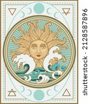 Tarot Card Sun And Waves Occult ...