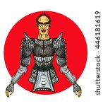 japanese samurai print | Shutterstock .eps vector #446181619