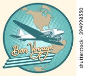 Bon Voyage Abstract Retro Plane ...