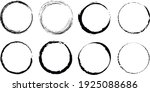set of round black circle frames | Shutterstock .eps vector #1925088686