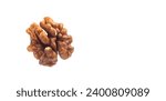 Small photo of High Quality Resolution Close up of Raw Organic Walnut kernel isolated on white background. Close up of Walnut's kernel. Delicious whole kernel of Walnut. Walnuts Can Help Gut and Heart Health.
