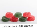 Small photo of Delicious mixture of jelly colorful candies. Delicious marmalade.Swedish marmalade chewing candies.