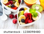 Bowls With Fruits Salad On A...