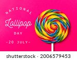 National lollipop day  text on...
