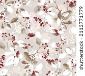 seamless with cotton flowers.... | Shutterstock .eps vector #2112771779