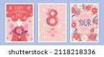 set of vector greeting card or... | Shutterstock .eps vector #2118218336