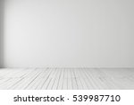 White empty space with parquet floors. Mock-up template for display or montage of product. Studio or office blank space.