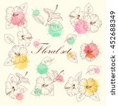 tropical hibiscus flowers.... | Shutterstock .eps vector #452688349