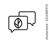 eco chat outline icon vector...