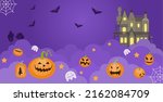 pumpkin ghosts are running on... | Shutterstock .eps vector #2162084709
