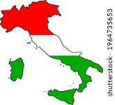 map with flag of italia vector  ... | Shutterstock .eps vector #1964735653