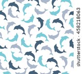 Seamless Pattern With Dolphin