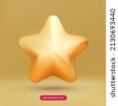 cute gold star 3d. icon 3d... | Shutterstock .eps vector #2130693440