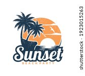 summer beach logo vector... | Shutterstock .eps vector #1923015263