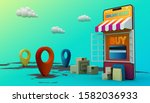 online shopping  mobile... | Shutterstock . vector #1582036933