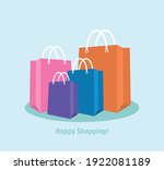 colorful shopping bag vector.... | Shutterstock .eps vector #1922081189
