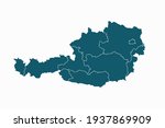 Austria Map Vector. Blue Color...
