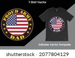 proud army dad usa flag t shirt ... | Shutterstock .eps vector #2077804129