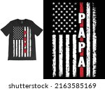 firefighter papa t shirt vector ... | Shutterstock .eps vector #2163585169