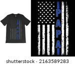 police papa t shirt  blue line... | Shutterstock .eps vector #2163589283
