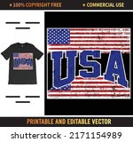usa flag t shirt vector design  ... | Shutterstock .eps vector #2171154989