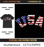 usa flag t shirt vector design  ... | Shutterstock .eps vector #2171154993