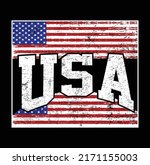 usa flag t shirt vector design  ... | Shutterstock .eps vector #2171155003