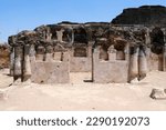 Small photo of 2 April 2023, Bhadurgad Dharmaveer gad, Ruins of Bahadur Khan's palace in Bahadurgad, it has been renamed as Dharmaveergad in the memory of Shri Chhatrapati Sambhaji Raje, Pedgaon, Maharashtra, India