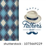happy fathers day greeting card ... | Shutterstock .eps vector #1075669229