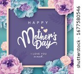 mother's day greeting card with ... | Shutterstock .eps vector #1677580546