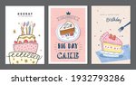 set of birthday greeting cards... | Shutterstock .eps vector #1932793286