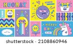 birthday greeting card with... | Shutterstock .eps vector #2108860946